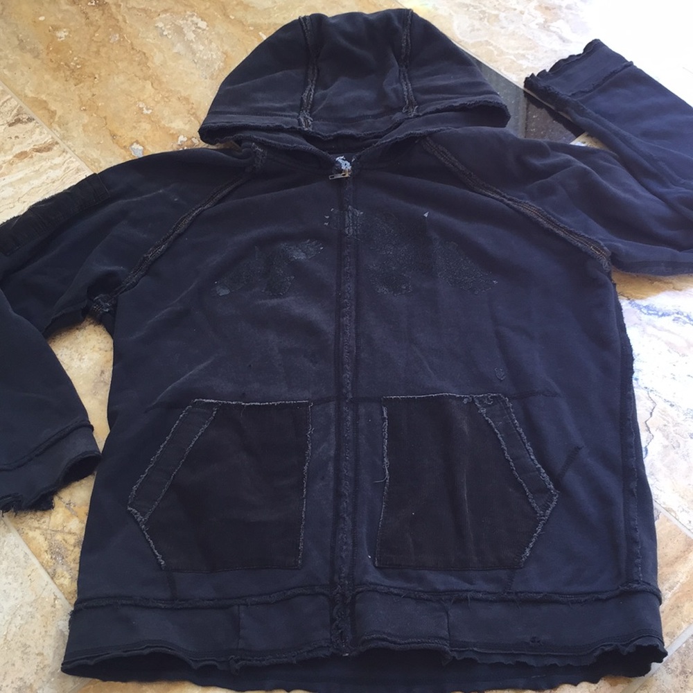 Toxic Hazard punk torn rips holes shred zip front